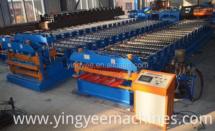 high speed double deck glazed tile roof tile making machine/roll forming machine for sale